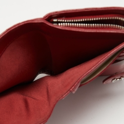 Chanel Red Quilted Leather CC French Wallet