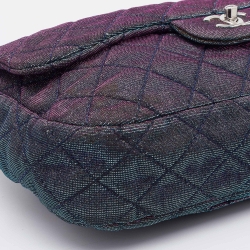 Pre Owned Chanel Multicolor Lurex Fabric Jumbo Classic Flap Bag