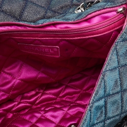 Pre Owned Chanel Multicolor Lurex Fabric Jumbo Classic Flap Bag