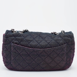 Pre Owned Chanel Multicolor Lurex Fabric Jumbo Classic Flap Bag