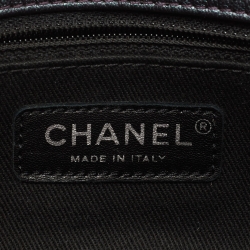 Pre Owned Chanel Metallic Iridescent Quilted Goatskin Leather Small Double Carry Shoulder and Waist Flap Bag