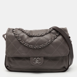 Chanel Grey Quilted Leather Country Chic Crossbody Flap Bag Chanel | TLC