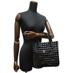 Pre Owned Chanel Black Patent Chocolate Bar Tote bag