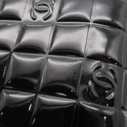 Pre Owned Chanel Black Patent Chocolate Bar Tote bag