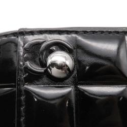 Pre Owned Chanel Black Patent Chocolate Bar Tote bag