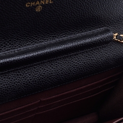 مملوكة مسبقًا Chanel Black Caviar Quilted Leather WOC Chain Clutch Bag