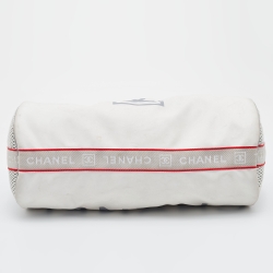 Pre Owned Chanel White/Grey Coated Canvas Sport Ligne Mini Duffle Bag