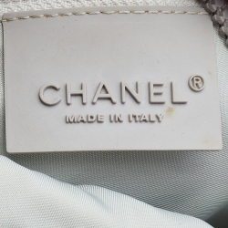 Pre Owned Chanel White/Grey Coated Canvas Sport Ligne Mini Duffle Bag