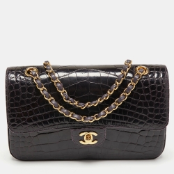 Chanel Plum Alligator Medium Classic Double Flap Bag Chanel