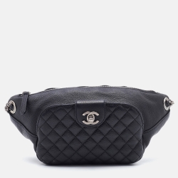 Chanel Black Quilted Leather CC Casual Rock Belt Bag Chanel