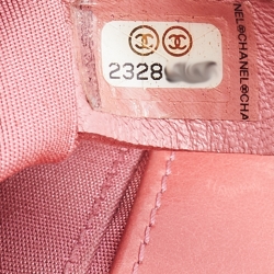 Pre Owned Chanel Rose Pink Leather and Shearling Small Boy Bag