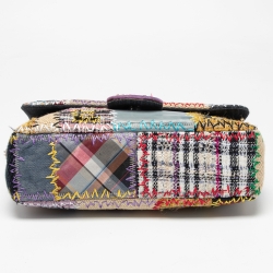 Pre Owned Chanel Multicolor Patchwork Jumbo Classic Single Flap Bag
