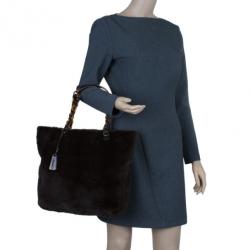 Pre Owned Chanel Brown Vintage Mink Tortoise Chain Tote