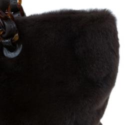 Pre Owned Chanel Brown Vintage Mink Tortoise Chain Tote