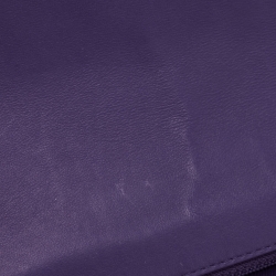 Pre Owned Chanel Purple Quilted Leather Mini Rectangle Classic Single Flap Bag