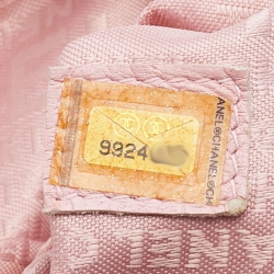 Pre Owned Chanel Pink Leather Square Quilt LAX Bowler Bag