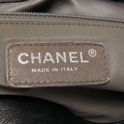 Pre Owned Chanel Black Leather Modern Chain Rhodoid Flap Bag 