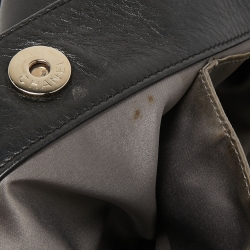 Pre Owned Chanel Black Leather Modern Chain Rhodoid Flap Bag 