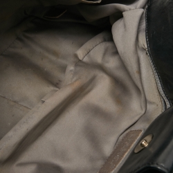 Pre Owned Chanel Black Leather Modern Chain Rhodoid Flap Bag 