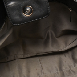 Pre Owned Chanel Black Leather Modern Chain Rhodoid Flap Bag 