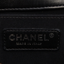Pre Owned Chanel Black Leather Small Chainmail Boy Flap Bag