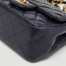 Chanel Navy Blue Quilted Leather Mini Square Classic Flap Bag