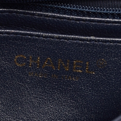 Chanel Navy Blue Quilted Leather Mini Square Classic Flap Bag
