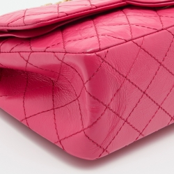 Pre Owned Chanel Pink Quilted Leather Reissue 2.55 Classic 225 Flap Bag