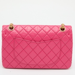 Pre Owned Chanel Pink Quilted Leather Reissue 2.55 Classic 225 Flap Bag