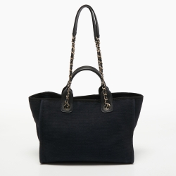 Pre Owned Chanel Black Canvas Small Deauville Tote