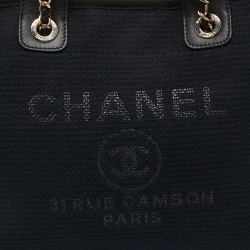 Pre Owned Chanel Black Canvas Small Deauville Tote