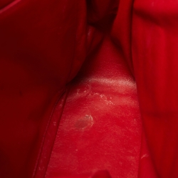 Pre Owned Chanel Red Chevron Patent Leather Maxi Classic Single Flap Bag