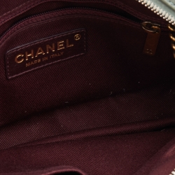 Pre Owned Chanel Green Quilted Leather Camera Case Flap Bag