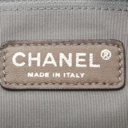 Pre Owned Chanel Dark Grey Quilted Denim Stretch Spirit Cabas Hobo