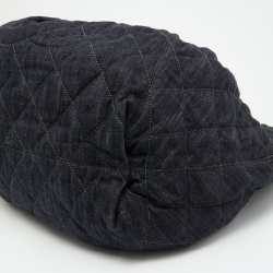 Pre Owned Chanel Dark Grey Quilted Denim Stretch Spirit Cabas Hobo