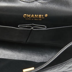 Pre Owned Chanel Black Quilted Leather Medium Classic Double Flap Bag