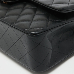 Pre Owned Chanel Black Quilted Leather Medium Classic Double Flap Bag
