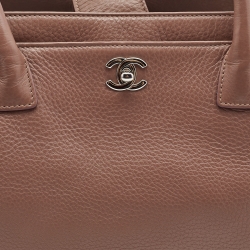 Pre Owned Chanel Old Rose Leather Cerf Shopper Tote