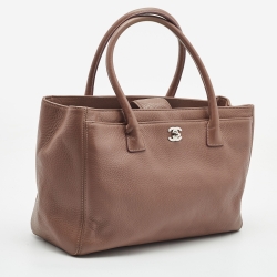 Pre Owned Chanel Old Rose Leather Cerf Shopper Tote