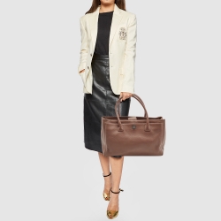 Pre Owned Chanel Old Rose Leather Cerf Shopper Tote
