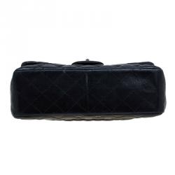 مملوكة مسب قًا Chanel Black Quilted Leather Jumbo Classic Double Flap Bag