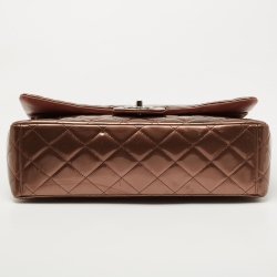 Pre Owned Chanel Old Rose Coated Canvas Maxi Classic Double Flap Bag
