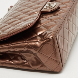 Pre Owned Chanel Old Rose Coated Canvas Maxi Classic Double Flap Bag