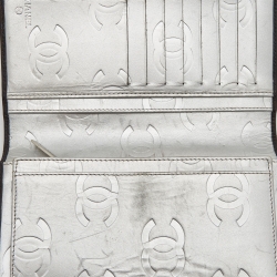 Pre Owned محفظة شانيل طويلة كامبون ليغن ين جلد مبطن أسود