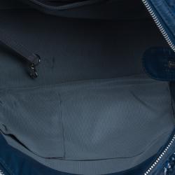 مملوكة مسبقًا Chanel Blue Quilted Tweed Stitched Nylon Small Bubble Shoulder Bag