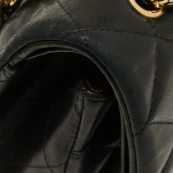 Pre Owned Chanel Black Quilted Leather Maxi Classic Double Flap Bag