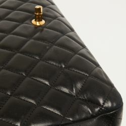 Pre Owned Chanel Black Quilted Leather Maxi Classic Double Flap Bag