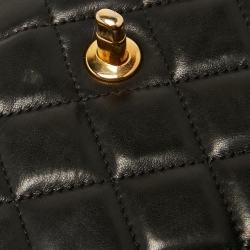 Pre Owned Chanel Black Quilted Leather Maxi Classic Double Flap Bag