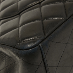 Pre Owned Chanel Black Quilted Leather Maxi Classic Double Flap Bag