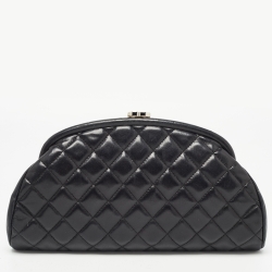 Pre Owned Chanel Black Quilted Leather Timeless Classic Clutch
